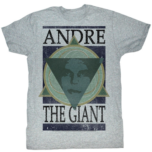 Andre The Giant Andre Geometric Gray Heather Adult T-Shirt