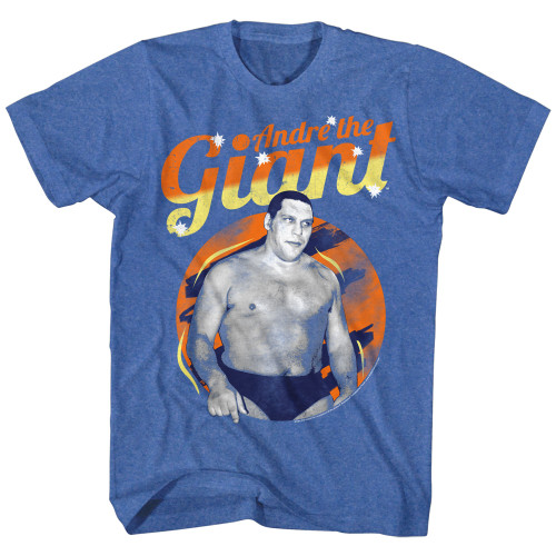 Andre The Giant Retro Giant Royal Heather Adult T-Shirt