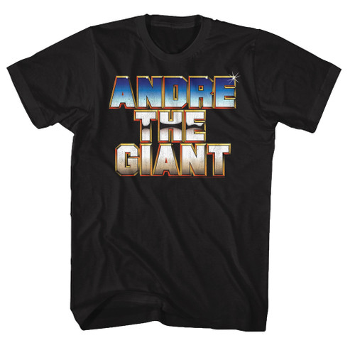 Andre The Giant Chrome Black Adult T-Shirt
