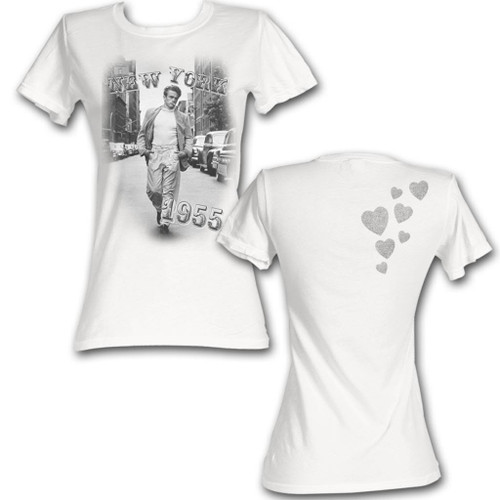 James Dean 1955 White Junior Women's T-Shirt