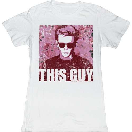 James Dean Flowery Dean White Junior Women's T-Shirt