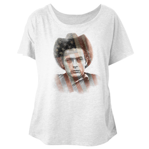 James Dean American White Junior Women's Dolman T-Shirt