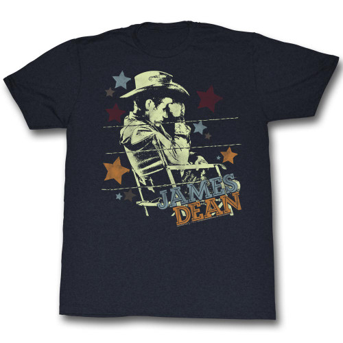 James Dean Cowboy Black Adult T-Shirt