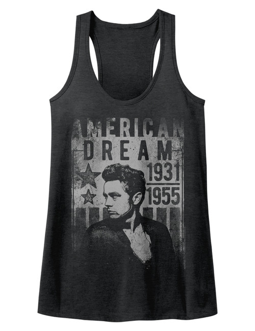 James Dean Dream Dark Gray Heather Junior Women's Racerback Tank Top T-Shirt
