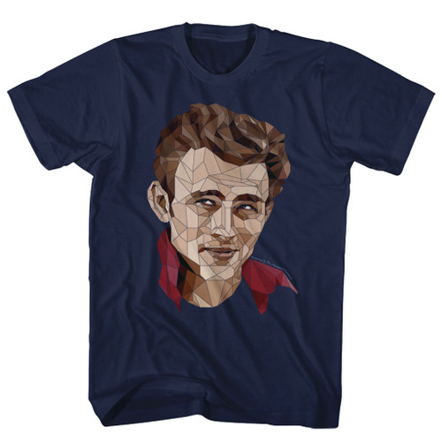James Dean Polygon James Navy Adult T-Shirt