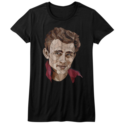 James Dean Polygon James Black Junior Women's T-Shirt