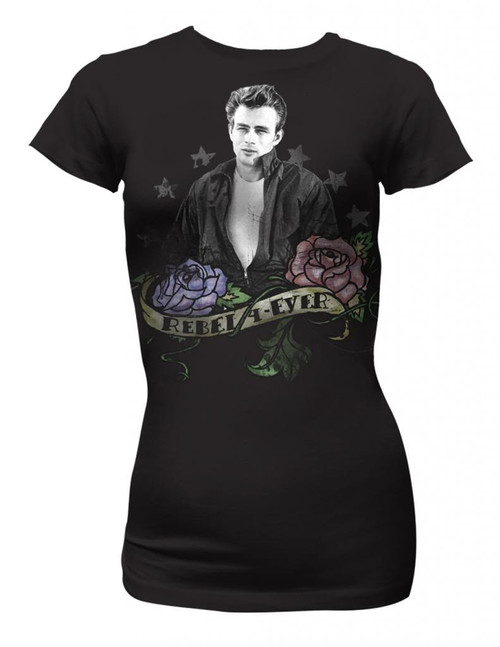 James Dean James Rebel Black Junior Women's T-Shirt