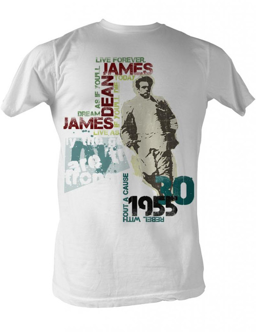 James Dean Dean Typography White Adult T-Shirt
