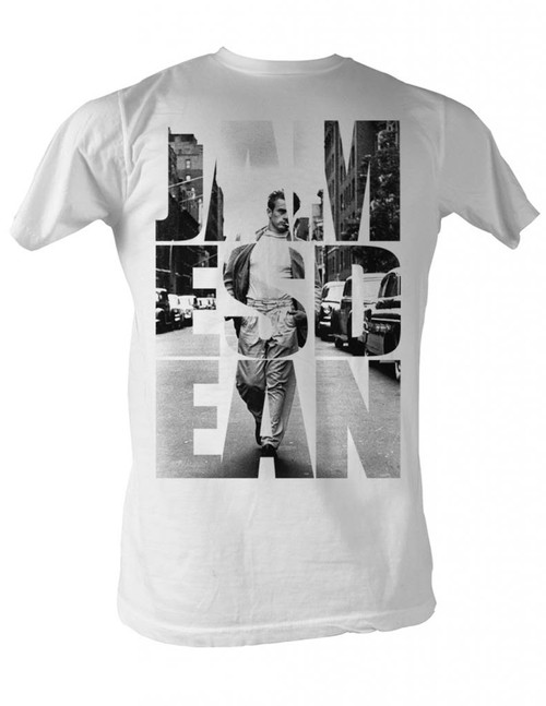 James Dean New York White Adult T-Shirt