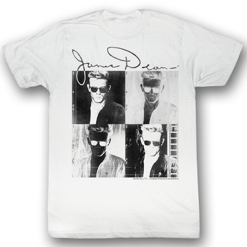 James Dean Four White Adult T-Shirt