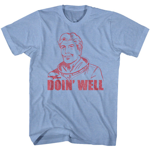 Flash Gordon Doin Well Light Blue Heather Adult T-Shirt