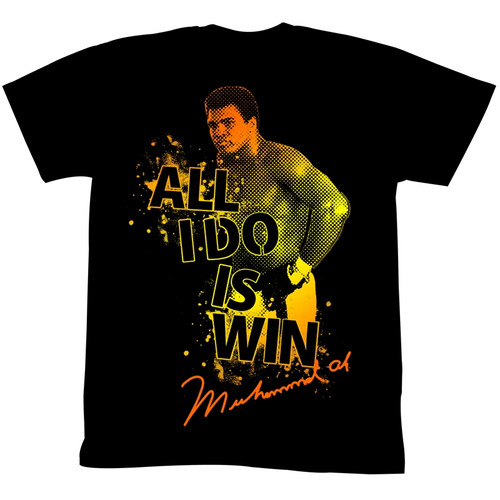 Muhammad Ali Boom Boom Pow Black Adult T-Shirt