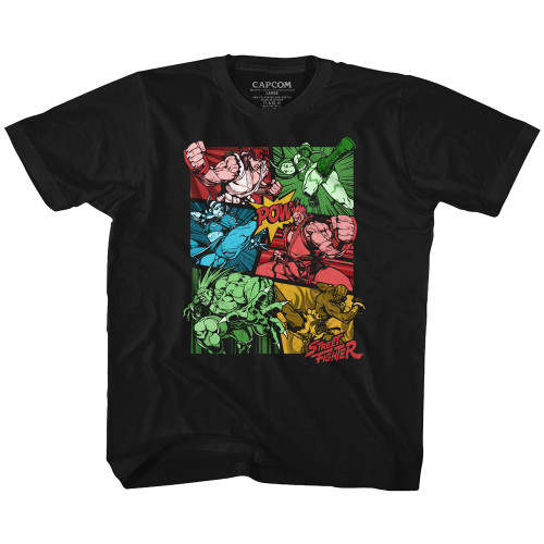 Street Fighter Grow Up Black Youth T-Shirt
