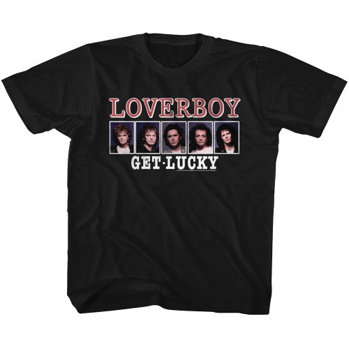 Loverboy Get Lucky Black Youth T-Shirt