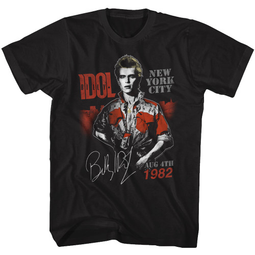 Billy Idol August '82 Black Adult T-Shirt