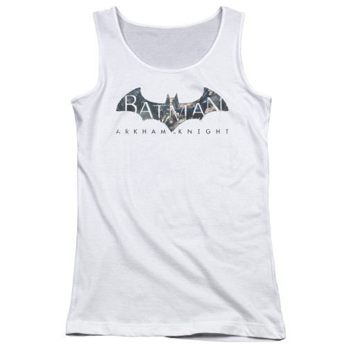 Batman Arkham Knight Descending Logo White Junior Women's Tank Top T-Shirt