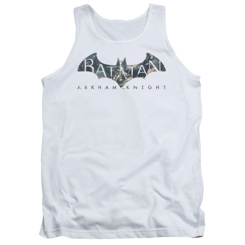 Batman Arkham Knight Descending Logo White Adult Tank Top T-Shirt