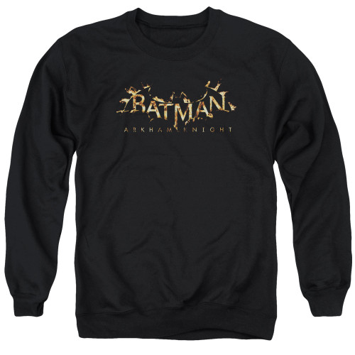 Batman Arkham Knight AK Flame Logo Black Adult Crewneck Sweatshirt