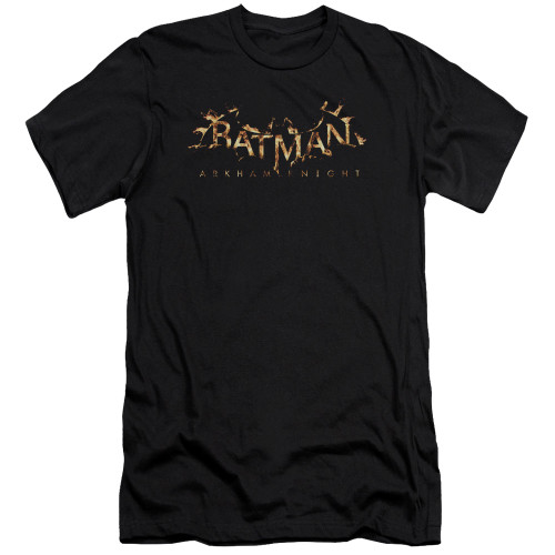 Batman Arkham Knight AK Flame Logo Premium Canvas Black Adult Slim Fit T-Shirt
