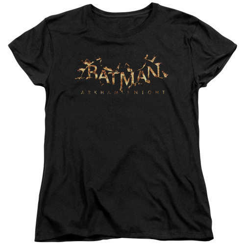 Batman Arkham Knight AK Flame Logo Black Women's T-Shirt
