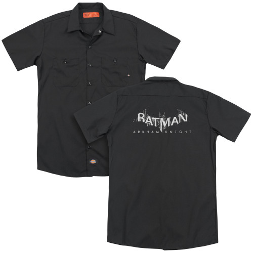 Batman Arkham Knight AK Splinter Logo (Back Print) Black Adult Work Shirt