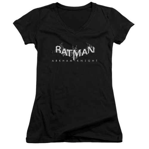 Batman Arkham Knight AK Splinter Logo Black Junior Women's V-Neck T-Shirt