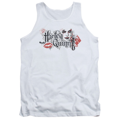 Batman Arkham Knight Lips White Adult Tank Top T-Shirt