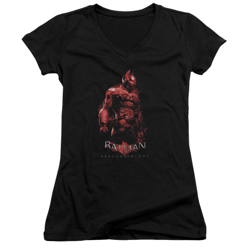 Batman Arkham Knight Knight Black Junior Women's V-Neck T-Shirt