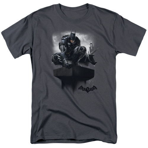 Batman Arkham Knight Perched Charcoal Adult 18/1 T-Shirt