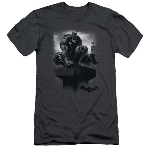Batman Arkham Knight Perched Charcoal Adult 30/1 T-Shirt