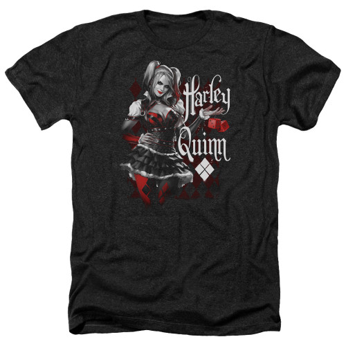 Batman Arkham Knight Dice Heather Black Adult T-Shirt