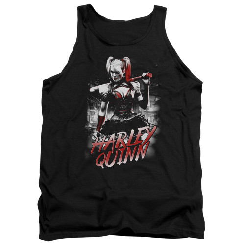 Batman Arkham Knight Quinn City Black Adult Tank Top T-Shirt