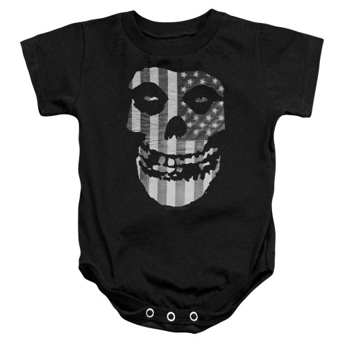 Misfits Fiend Flag Infant Baby Snapsuit Onesie Black
