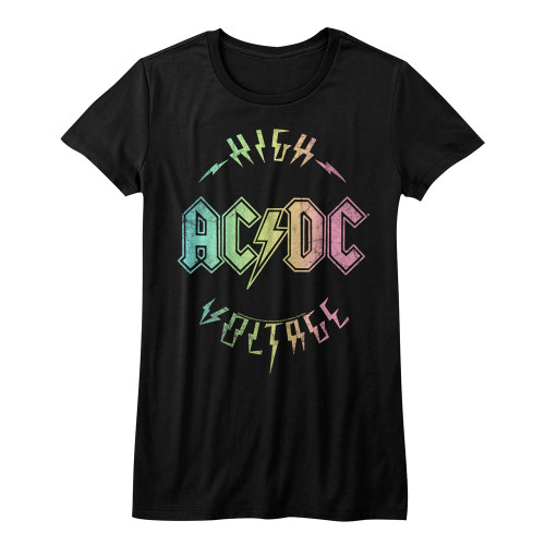 AC/DC Multicolor Voltage Black Junior Women's T-Shirt