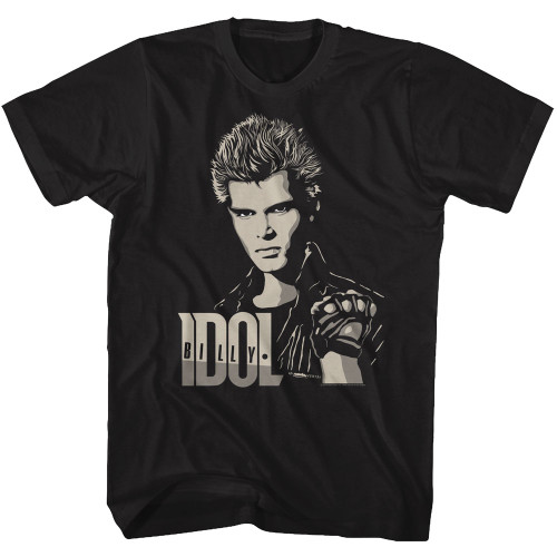Billy Idol 2 Tone Billy Black Adult T-Shirt