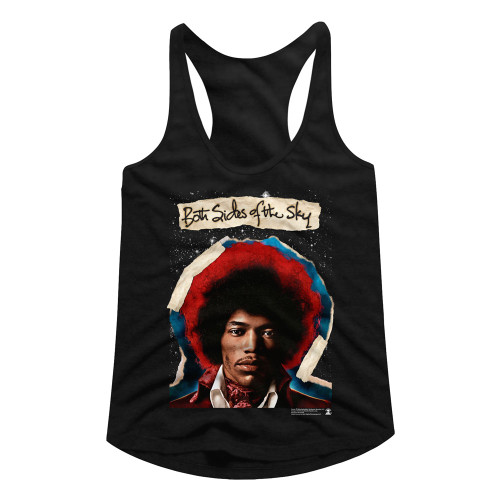 Jimi Hendrix Both Sides Black Junior Women's Racerback Tank Top T-Shirt