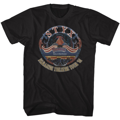 Styx Tour '81 Black Adult T-Shirt