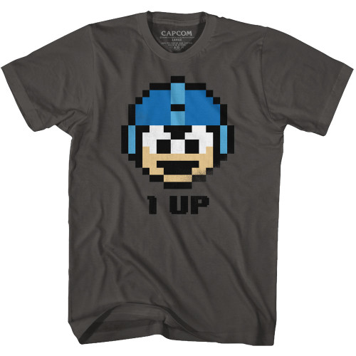 Mega Man One Up Smoke Adult T-Shirt