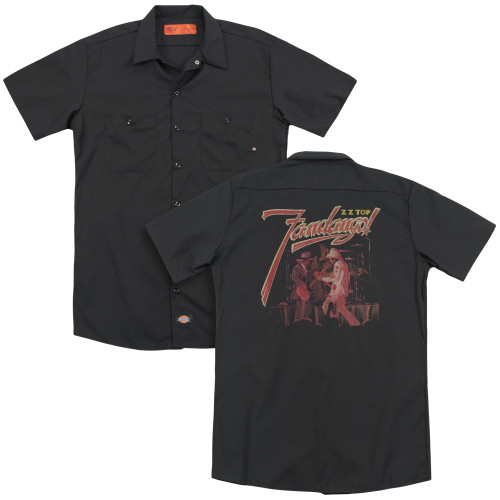 ZZ Top Fandango (Back Print) Adult Work Shirt Black
