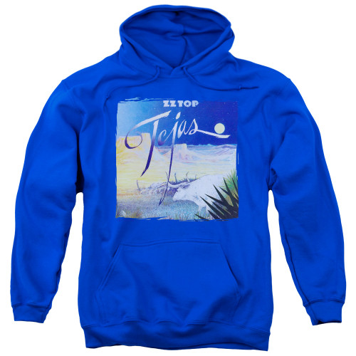 ZZ Top Tejas Adult Pullover Hoodie Sweatshirt Royal Blue