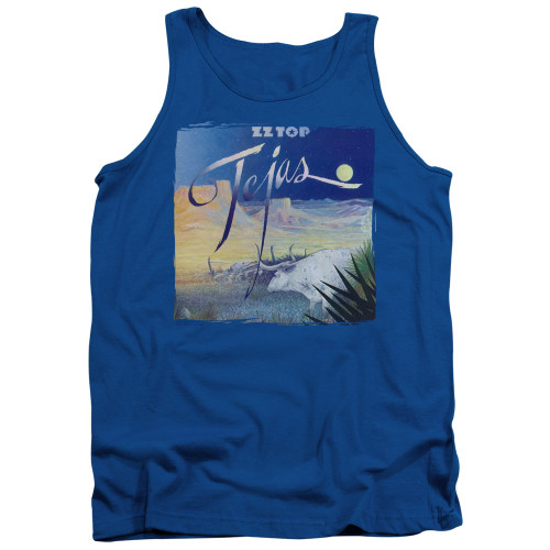 ZZ Top Tejas Adult Tank Top Royal Blue