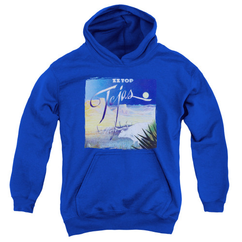 ZZ Top Tejas Youth Pullover Hoodie Sweatshirt Royal Blue