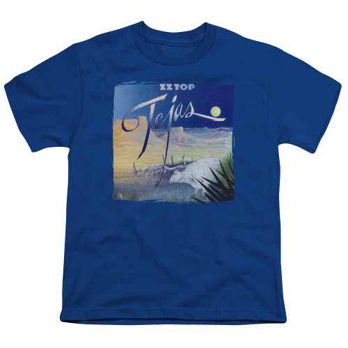 ZZ Top Tejas S/S Youth T-Shirt 18/1 Royal Blue