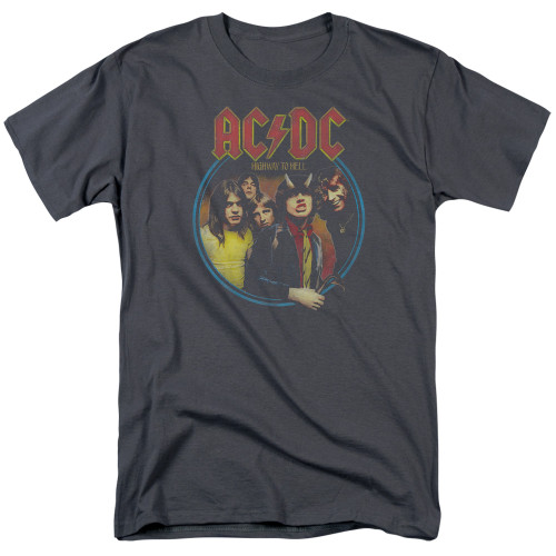 AC/DC Highway To Hell Adult 18/1 T-Shirt Charcoal