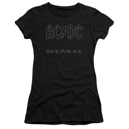 AC/DC Back In Black Junior Women's Sheer T-Shirt Black