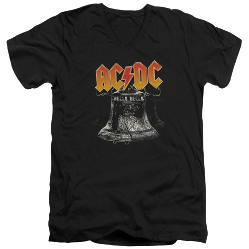 AC/DC Hells Bells Adult V-Neck T-Shirt Black