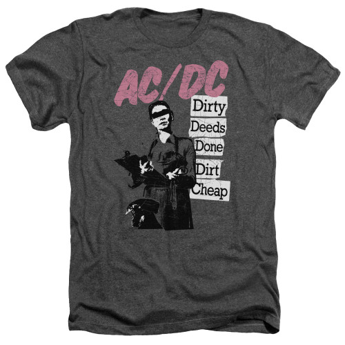 AC/DC Dirty Deeds Adult Heather T-Shirt Charcoal