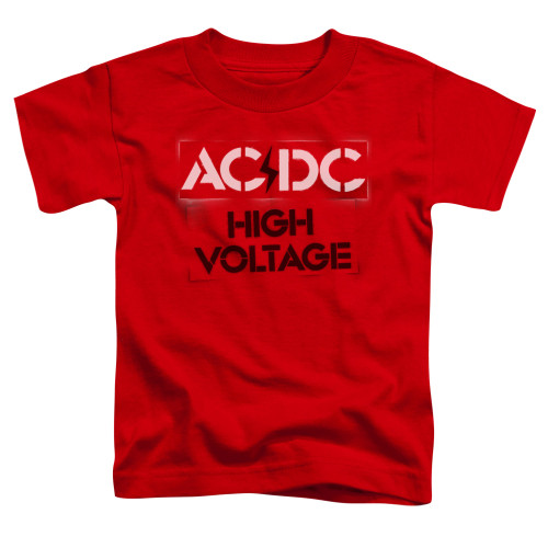AC/DC High Voltage Stencil Toddler T-Shirt Red