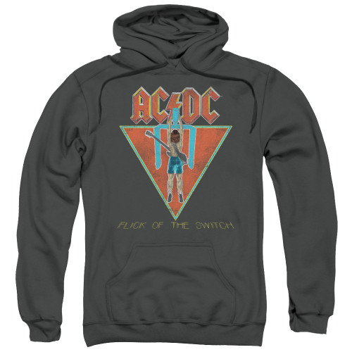 AC/DC Flick Of The Switch Adult Pullover Hoodie Sweatshirt Charcoal