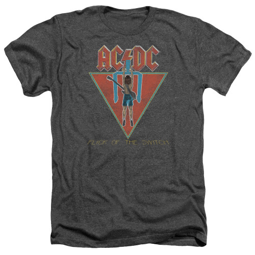 AC/DC Flick Of The Switch Adult Heather T-Shirt Charcoal